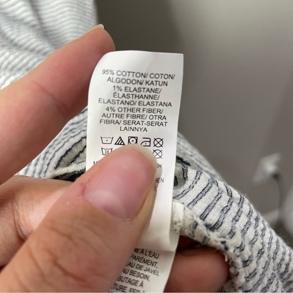 [Lucky Brand] Gray Striped Ruffle Half Sleeve V-neck Mini Dress - Picture 5 of 7